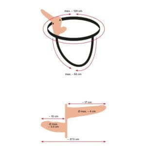 Vibrating Flesh Strap On Duo Vibrating Dongs