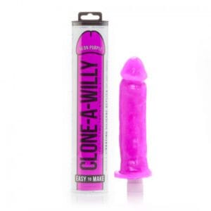 Clone A Willy Neon Purple Silicone Vibrator - 1 x AA