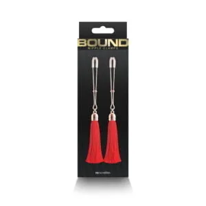 Bound Nipple Clamps Red Tassel