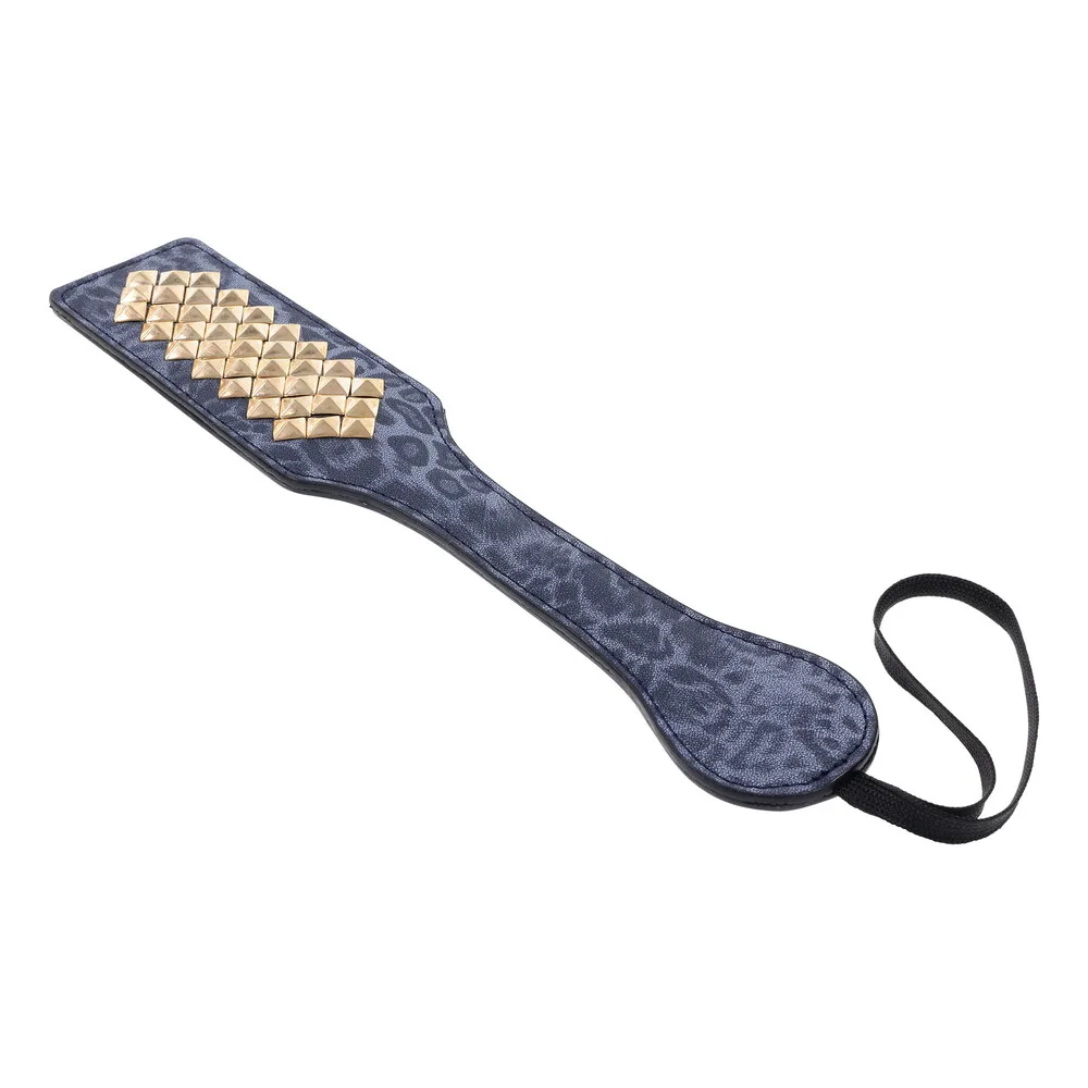 Sportsheets Cougar Faux Fur Flogger - Blue and Gold BDSM Toy | BLISSQUE